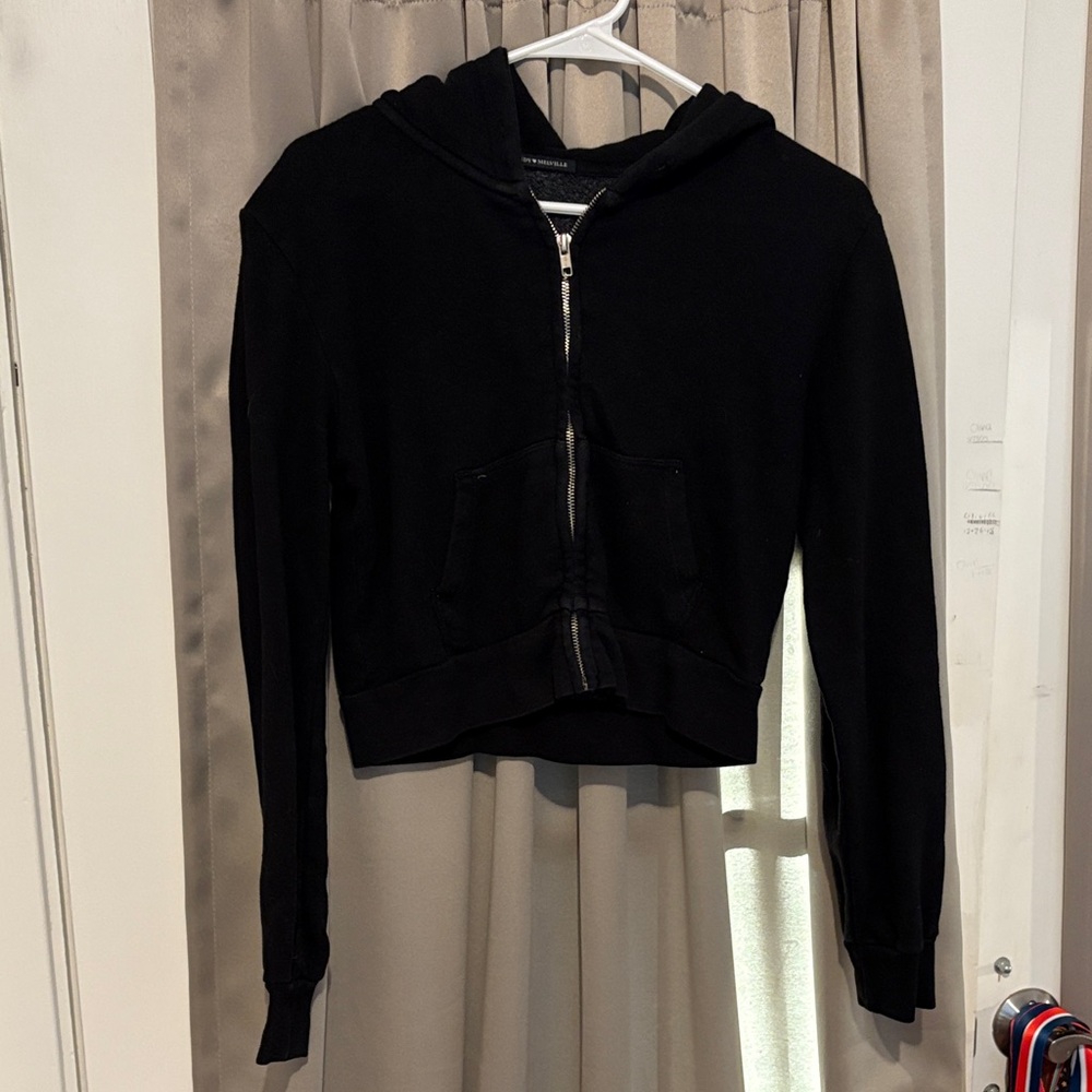 Brandy Melville Black Zip-Up Jacket